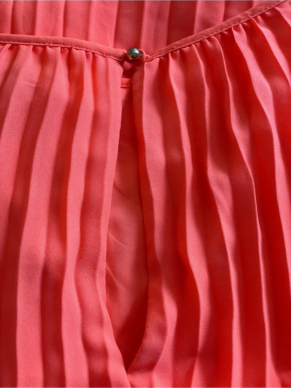 Banana Republic Coral Pleated Sleeveless Shift Dress 12 Accordion Wedding Guest - Picture 6 of 15